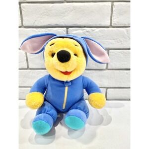 Walt Disney Winnie the‎ Pooh in Blue Bunny Costume Plush Toy 1999 vintage